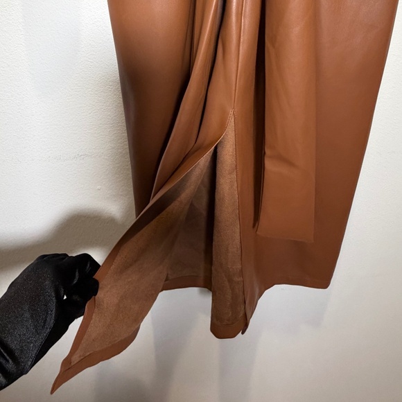 Nocturne Ruched Dress Light Brown Sz 42 US Sz 10 - Picture 8 of 9